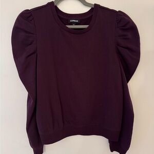 Express Women's Purple Puff Sleeve Top
